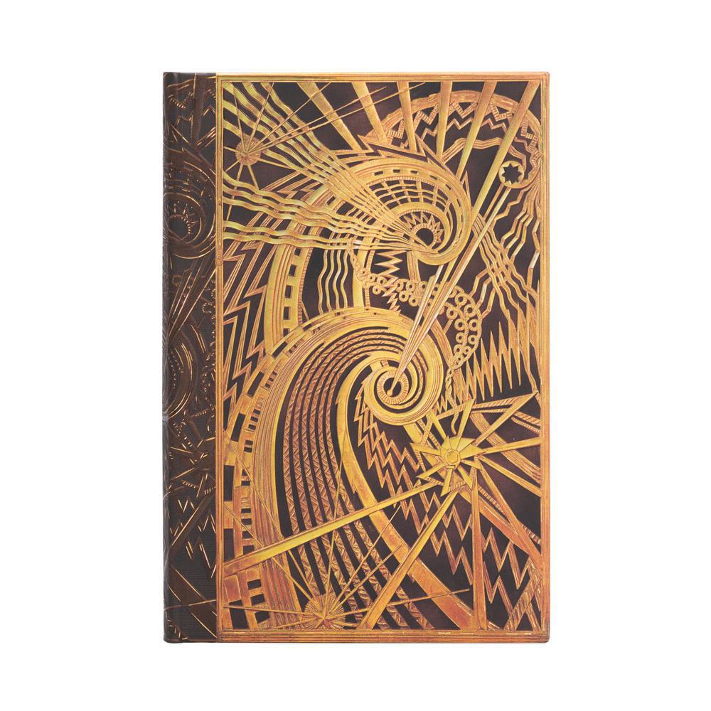 Journal, Art & School, 3.5"x5.5", Paperblanks, Mini, Hardcover, Lined Journal, Art Deco Chanin Spiral, 759628